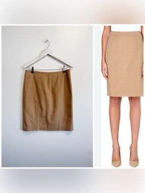 MAXMARA 100% Camel Hair Pencil Skirt Straight Tan US 12 / UK 14 Sargano Max Mara
